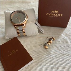 AUTHENTIC Coach Ladies Stainless Steel Watch AFTER PURCHASE NEVER WORN! GORGEOUS